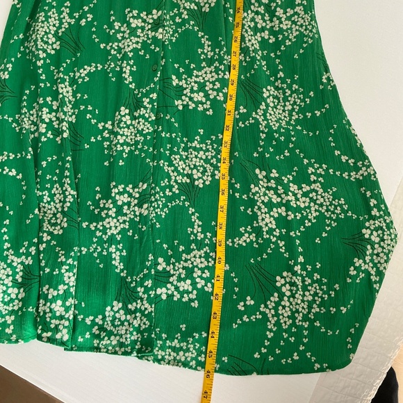 ba&sh Green Floral Print Midi Length Dress Size Large bash special occasion - Picture 4 of 9